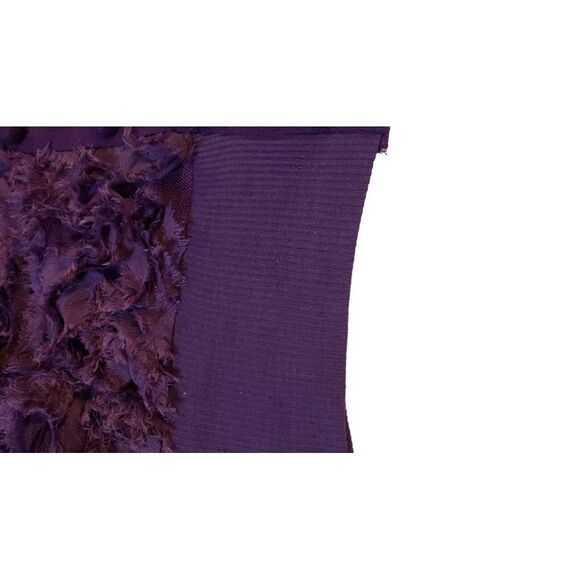 Ryu Knit Cardigan Sweater‎ Purple flower Appliqué fine knit shrug top Size M - Picture 8 of 16